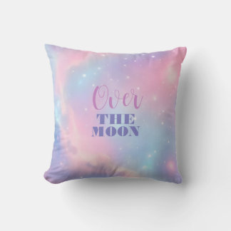 Coussin Ciel nocturne étoilé pastel doux Nuages cosmiques
