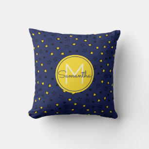 Coussin Ciel nocturne jolis étoiles sur motif monogramme b