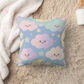 Coussin Ciel Pastel de Rêve – Nuages et Lunes de Dessin An (Couverture)