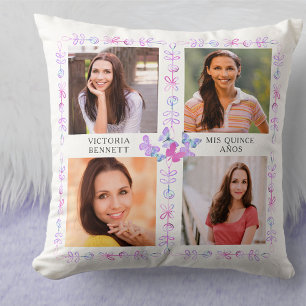 Coussin Cieux Papillon Papillons Roses 4 Collage Photo