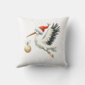Coussin Cigogne de vacances adorable mignonne (Verso)