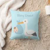 Coussin Cigogne Livrant un Bébé Garçon Mignon Décoration d (Couverture)