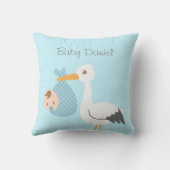 Coussin Cigogne Livrant un Bébé Garçon Mignon Décoration d (Verso)