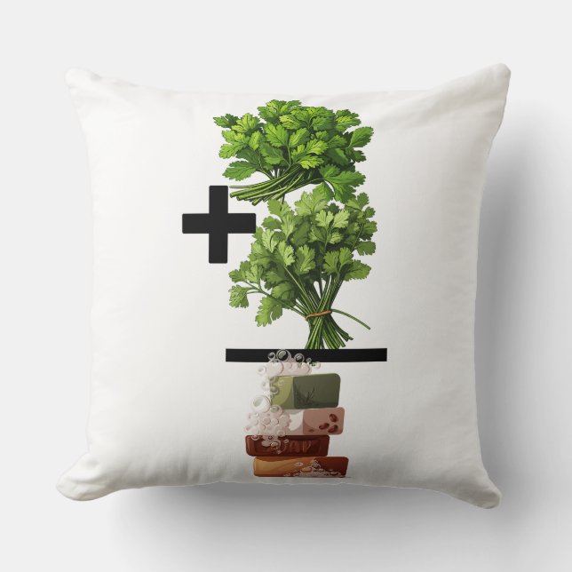 Coussin Cilantro Math - Drôle Anti-Cilantro (Recto)