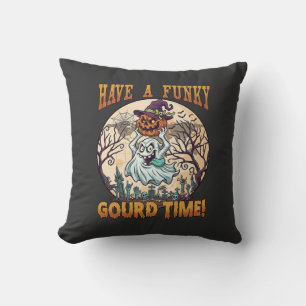 Coussin Cimetière de citrouille fantôme, avoir un moment d