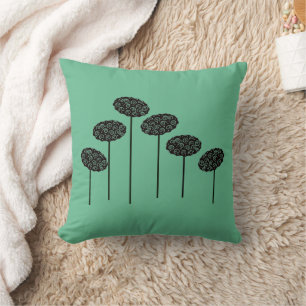Coussin Cinq arbres sur l'oreiller vert