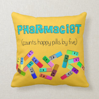 Coussin cinq drôle de pharmacien "comptes par"
