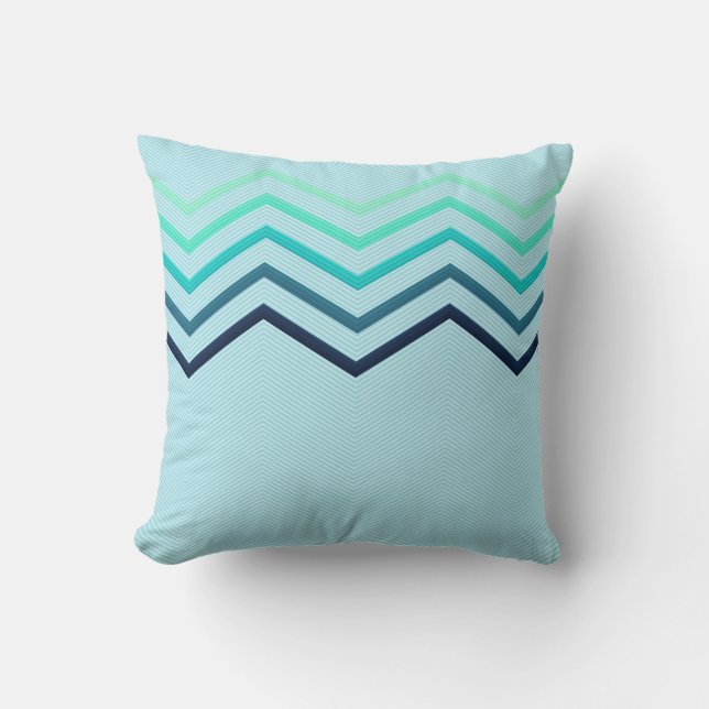 Coussin cinq grandes bandes Chevron (Recto)