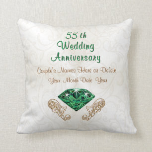 Coussin Cinquante-cinquième cadeaux d'anniversaire de