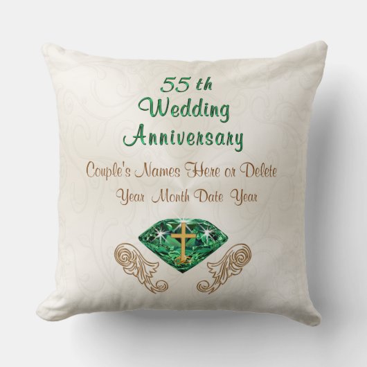 Coussin Cinquante-cinquième idées de cadeau d'anniversaire (Recto)