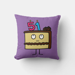 Coussin cinquante-et-unième Gâteau d'anniversaire avec des