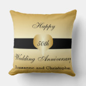 Coussin Cinquantième coeur personnalisé d'or (Recto)