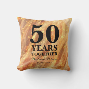 Coussin cinquantième Lumières de partie d'or
