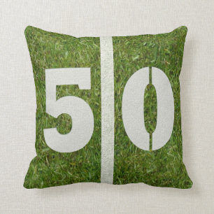 Coussin Cinquantième yard d'anniversaire de terrain de