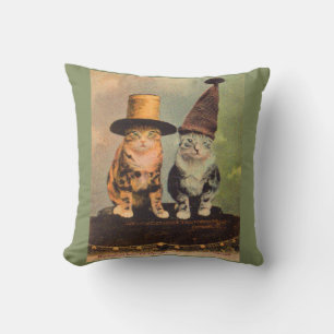 Coussin circa 1900 chats en RPPC casquette