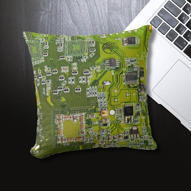 Coussin Circuit imprimé circuit imprimé circuit vert circu (Créateur téléchargé)
