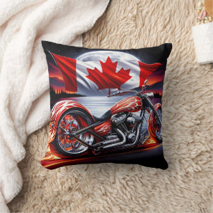 Coussin Circuits en flammes sous le ciel canadien