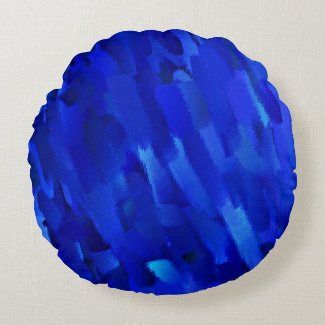 Coussin circulaire Abstrait bleu (Devant)