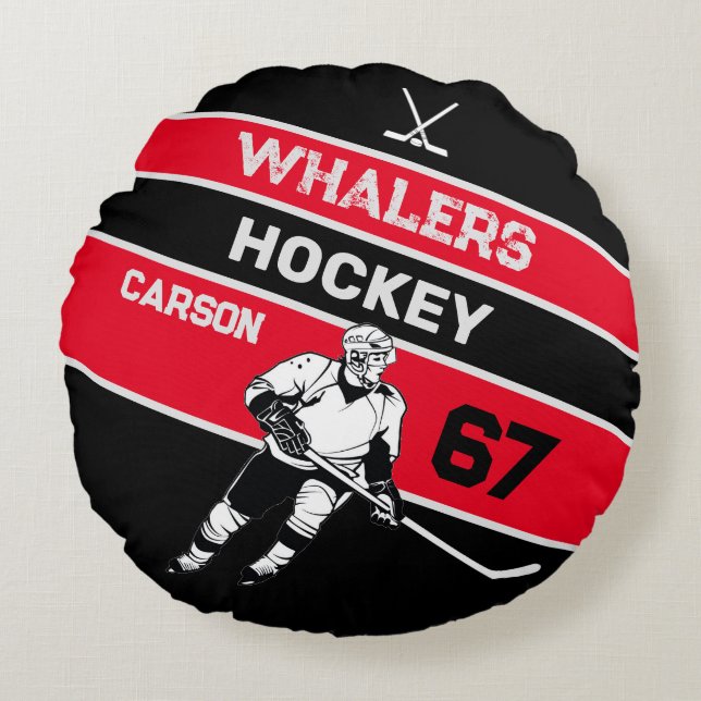 Coussin circulaire de hockey personnalisé (Devant)