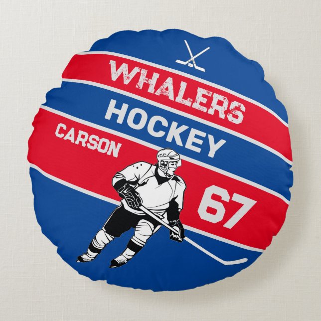 Coussin circulaire de hockey personnalisé (Devant)
