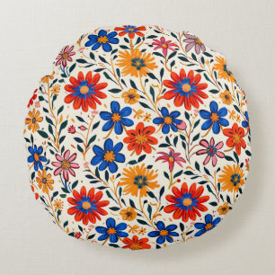 Coussin circulaire du chemin de pétale radieux