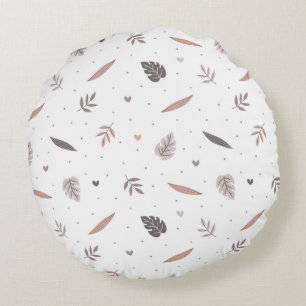 Coussin circulaire minimaliste Feuille Motif