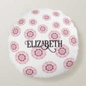 Coussin circulaire rose personnalisé (Devant)