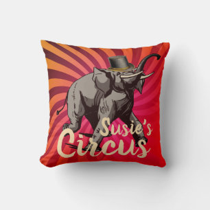 Coussin Cirque éléphant spirale casquette personnalisable