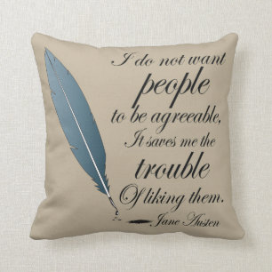 Coussin Citation agréable de personnes de Jane Austen