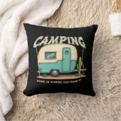 Coussin Citation Camper et Camping Vintage (Couverture)