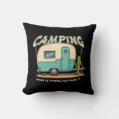 Coussin Citation Camper et Camping Vintage (Recto)