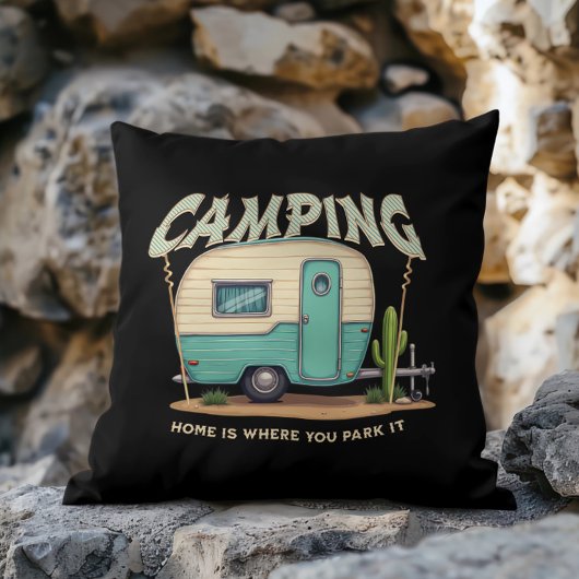 Coussin Citation Camper et Camping Vintage
