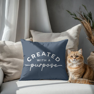 Coussin citation Christian bleu marine Pillow