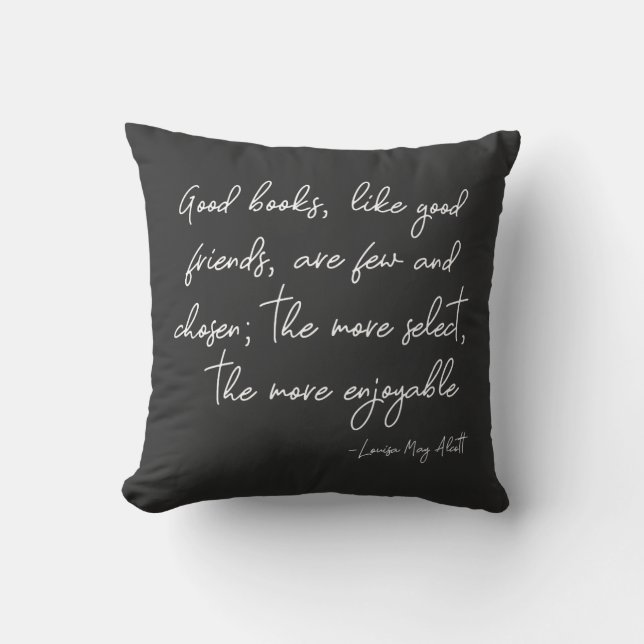 Coussin Citation d'amitié en lettres de script simples (Recto)