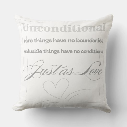Coussin Citation d'amour inconditionnel (Recto)