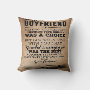 Coussin Citation d'amour pour petit ami Cadeau mignon pe