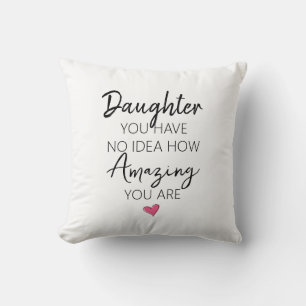 Coussin Citation d'appréciation d'anniversaire de fille in