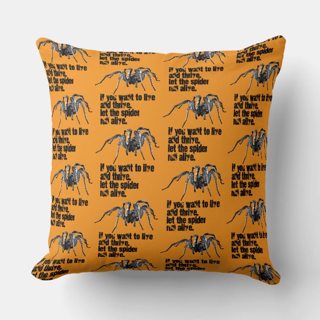 Coussin Citation d'araignée proverbe design (Recto)