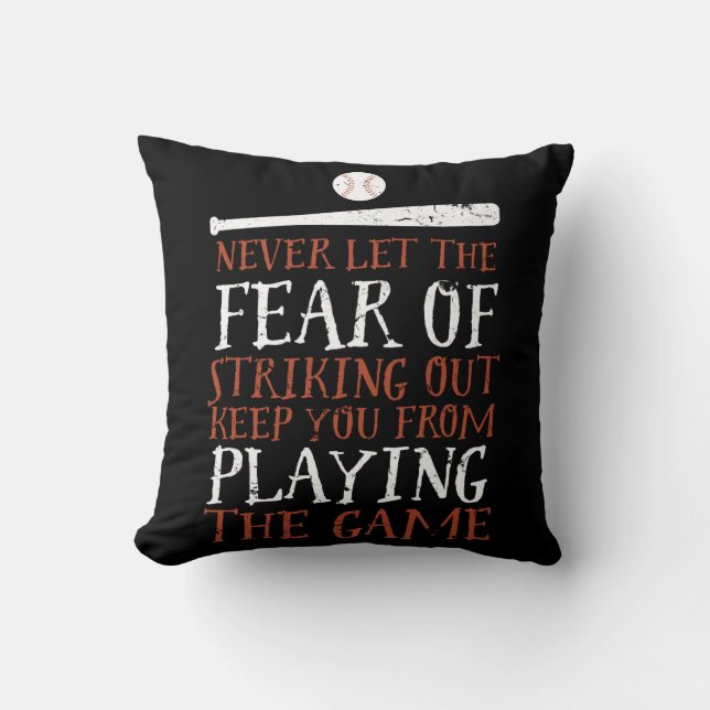 Coussin Citation de base-ball motivationnel (Recto)