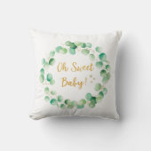 Coussin Citation de bois d'eucalyptus vert pour la nurseri (Recto)