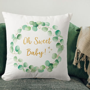 Coussin Citation de bois d'eucalyptus vert pour la nurseri