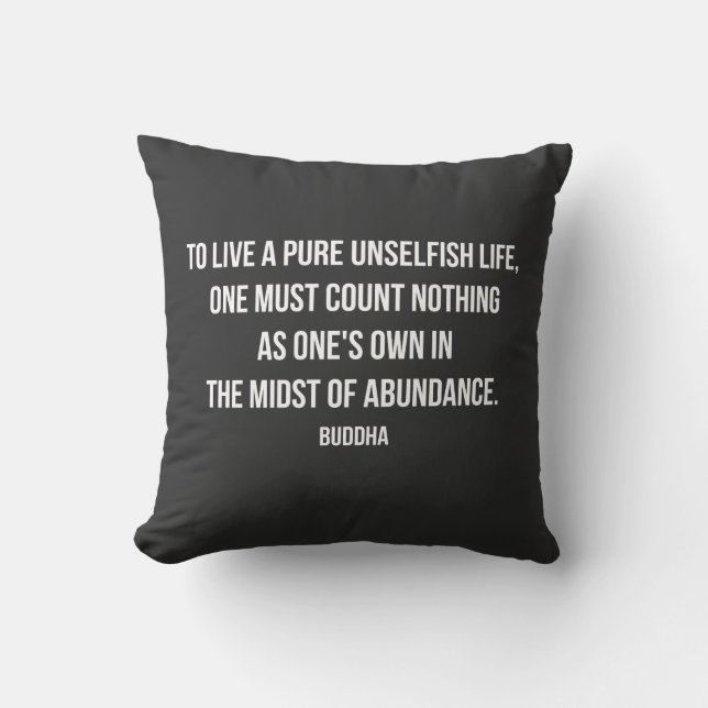 Coussin citation de Bouddha sur l'égoïsme  (Recto)