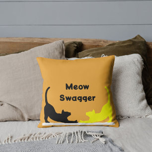 Coussin Citation de chat drôle personnalisée pour amateur