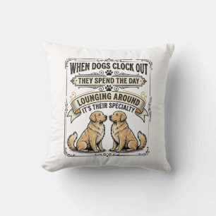 Coussin Citation de chien drôle Gravure vintage Chiens par