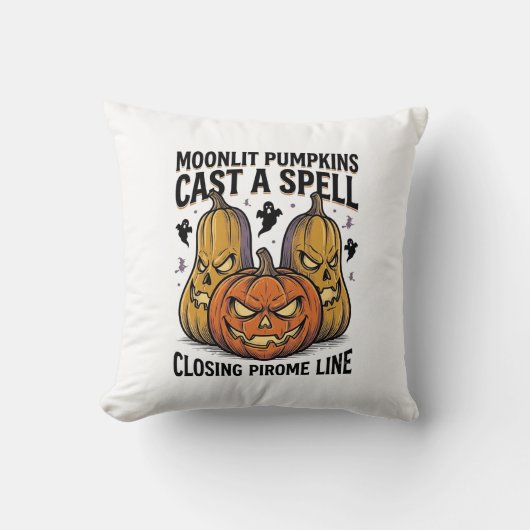 Coussin Citation de citrouille d'Halloween Jack O Lantern (Recto)