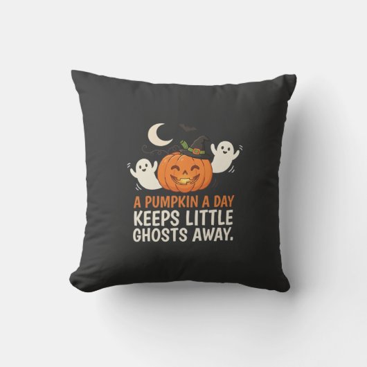 Coussin Citation de citrouille fantôme Halloween Design_1 (Recto)