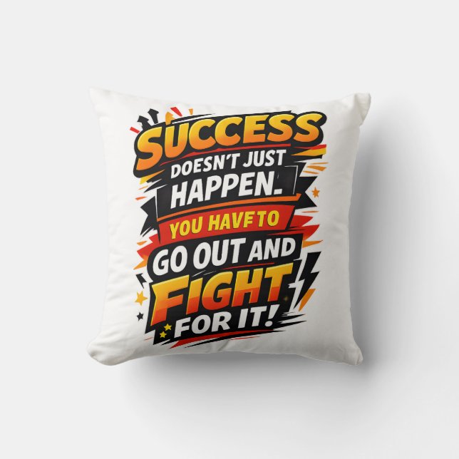 Coussin Citation de Combattant du Succès (Recto)