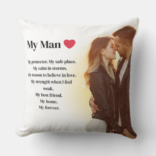 Coussin Citation de couple romantique Mon Homme