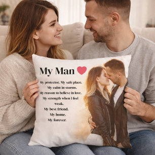 Coussin Citation de couple romantique Mon Homme