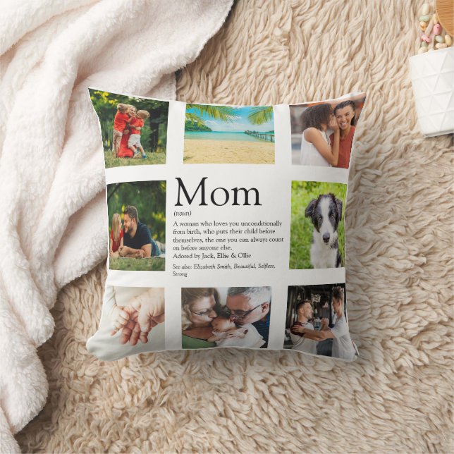 Coussin Citation de définition de maman Photo Collage Fête (Couverture)